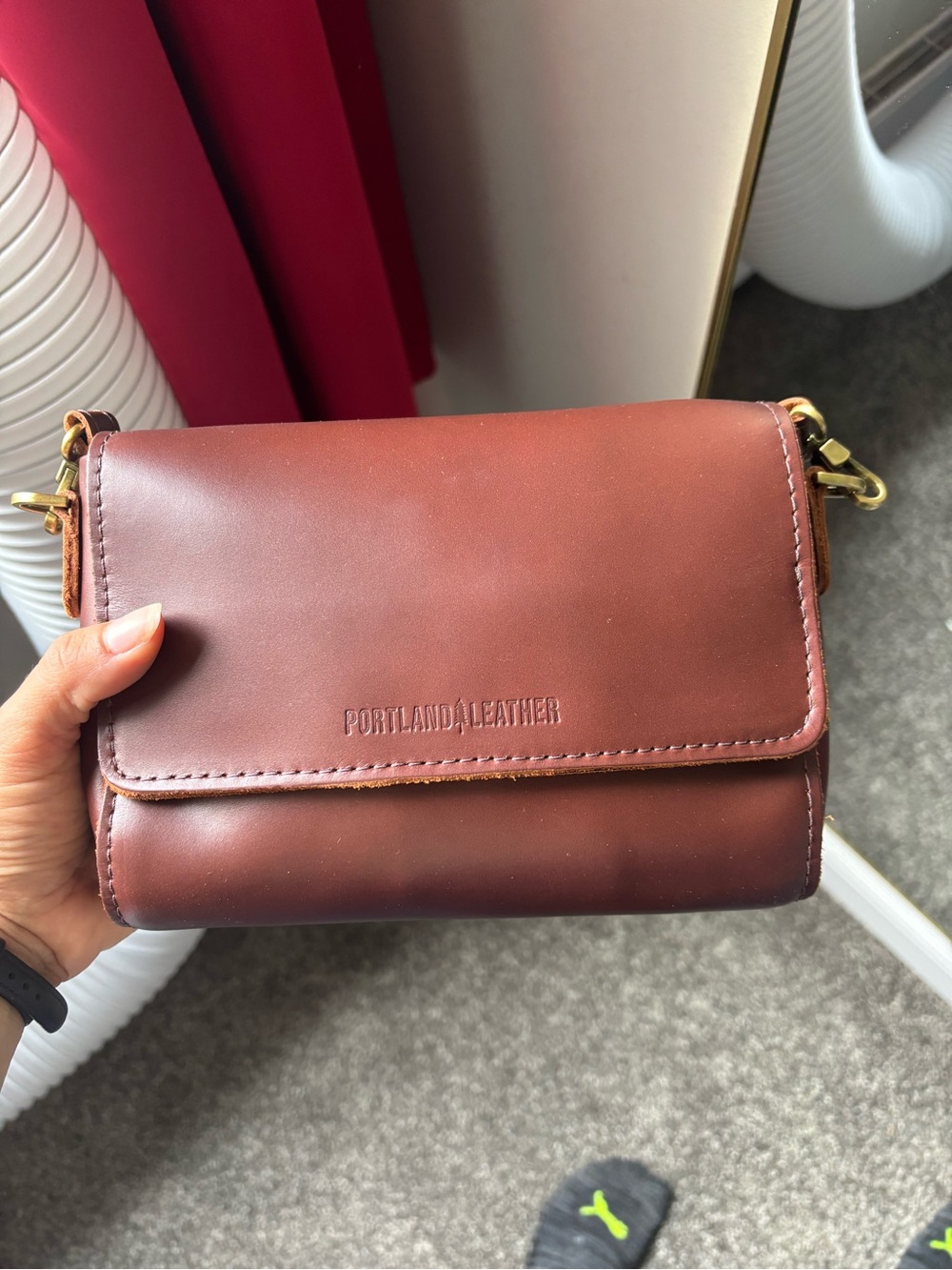 Portland Leather Mini Metro Crossbody in Chestnut